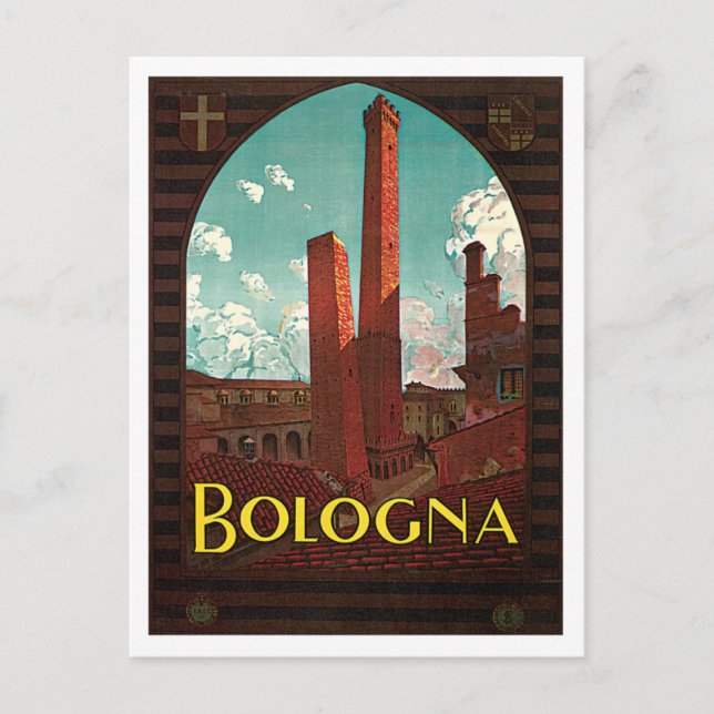 Postal Bologna Bononia Italia Viaje Vintage (Anverso)