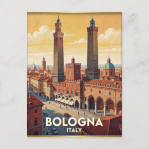 Postal Bolonia Italia Dos Torres Escena de Viaje 🏛️
