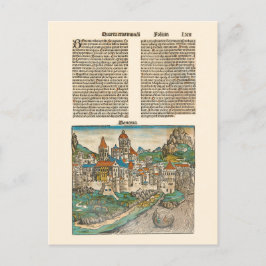 Postal Bolonia Italia Nuremberg Crónica Libro Medieval