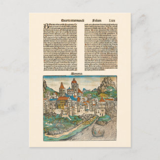 Postal Bolonia Italia Nuremberg Crónica Libro Medieval
