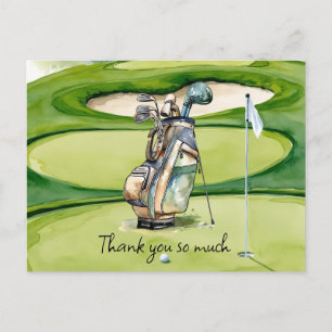 Postal Bolsa de golf gracias al campo de golf de cartas a
