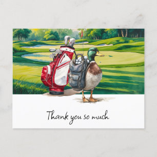 Postal Bolsa de golf gracias al campo de golf de cartas a