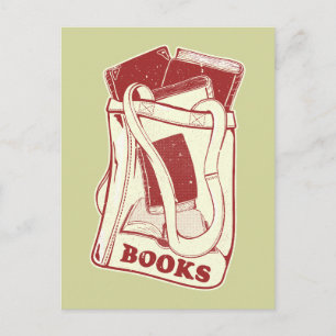 Postal Bolsa de libros que me encanta leer