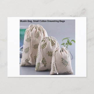 Postal Bolsa de muselina de algodón orgánico, Bolsa de té