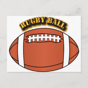 Postal Bolsa de rugby con texto
