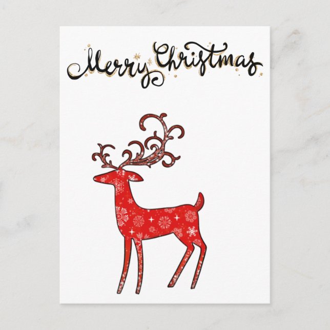 Postal Bolsa de Tote de la fiesta navideña de los renos (Anverso)