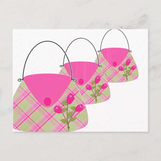 Postal Bolsa rosa con verde (Anverso)