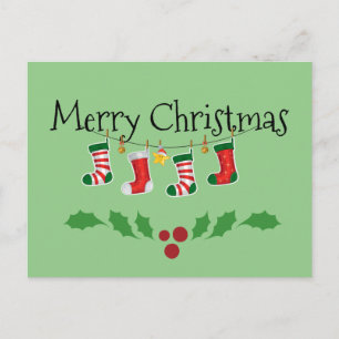 Postal Bolsas de Navidades coloridas—Feliz Navidad