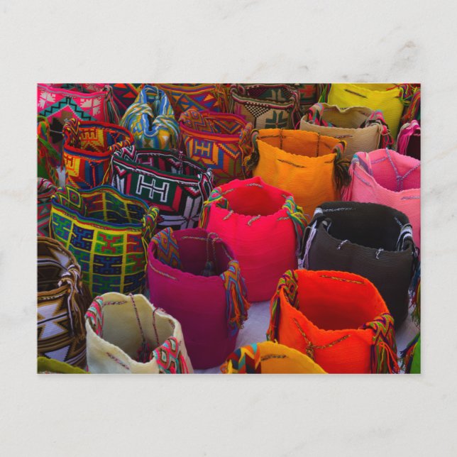 Postal Bolsas de Wayuu mochilas a la venta en Colombia (Anverso)