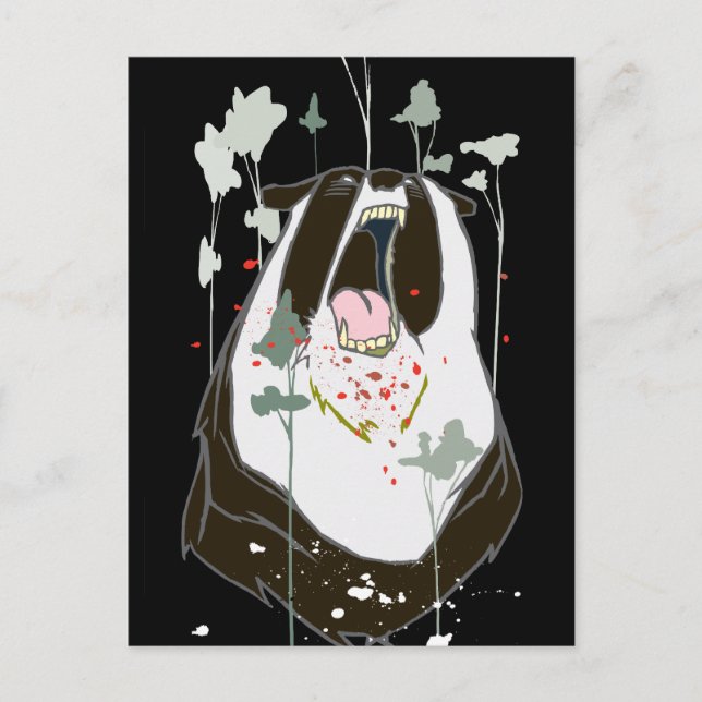 Postal "Bolsillo lleno de monstruos" de Woebots enojados (Anverso)