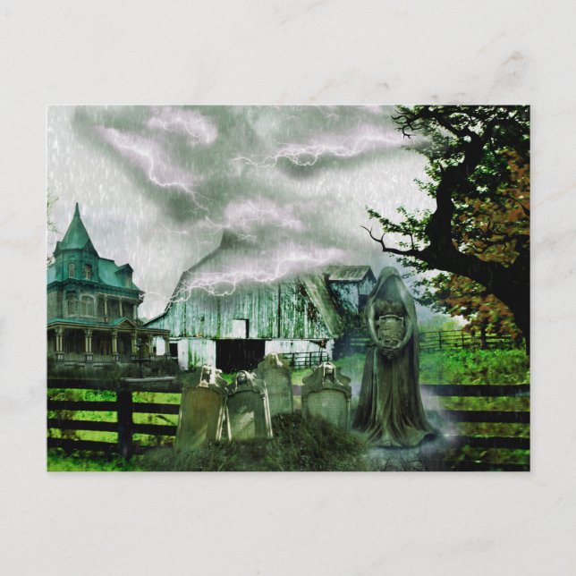 Postal *~* Bolts espeluznantes LightneHouse HALLOWEEN (Anverso)