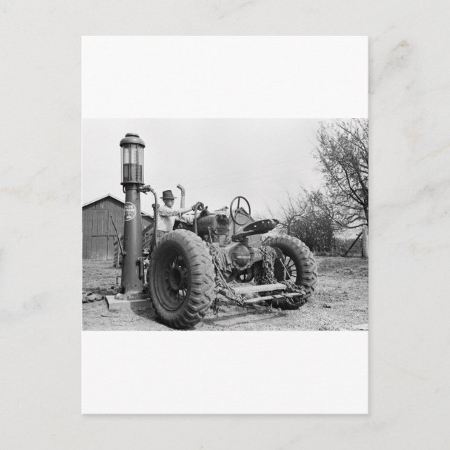 Postal Bomba de gas de época en la granja, años 40 (Anverso)