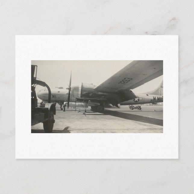 Postal Bombardero Antiguo Real Photo WII B-29 (Anverso)