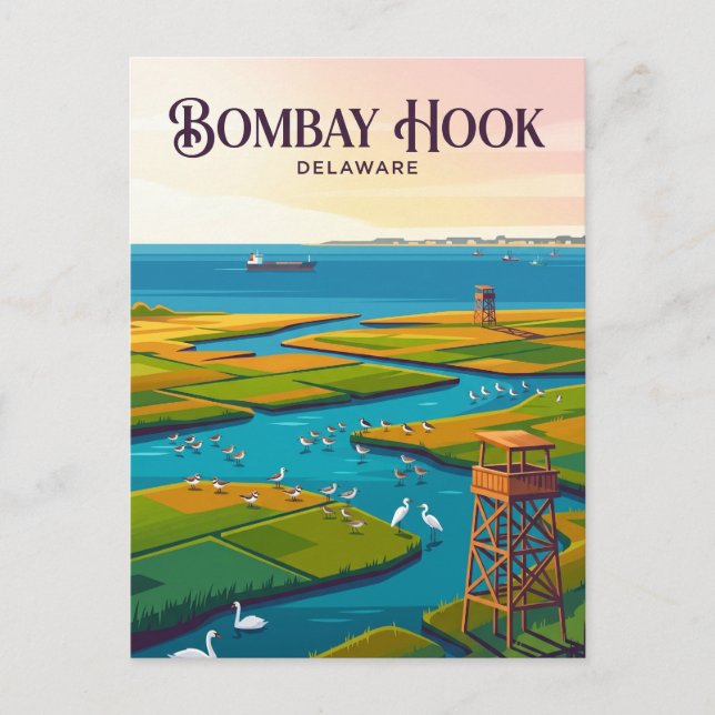 Postal Bombay Hook EE. UU. (Anverso)