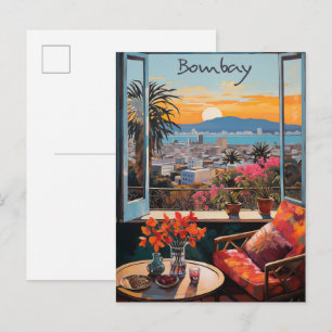 Postal Bombay India Viajes Ciudad Pintura Estética