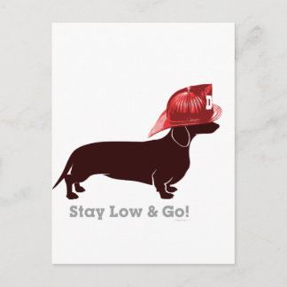Postal Bombero de Dachshund "permanece bajo"