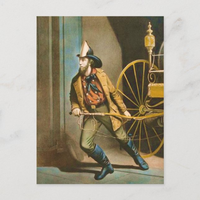 Postal Bombero victoriano 2 "The American Fireman" (Anverso)