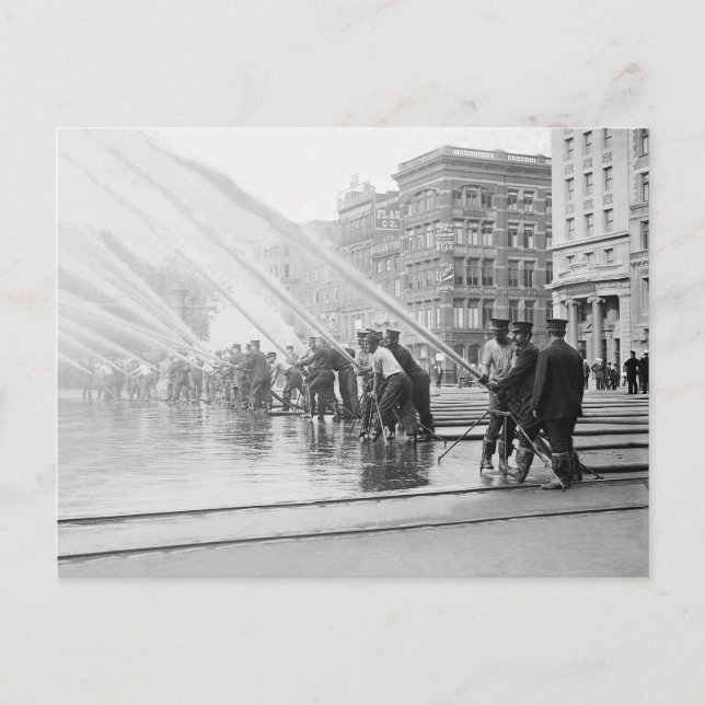 Postal Bomberos de la ciudad de Nueva York, 1908 (Anverso)
