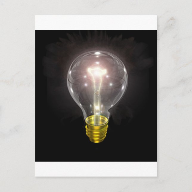Postal bombilla de luz en la bombilla de 3 pulgadas (Anverso)