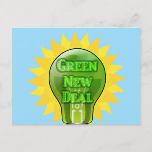 Postal Bombilla del Nuevo Trato Verde