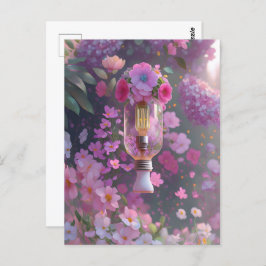 Postal Bombilla floral, poscruce