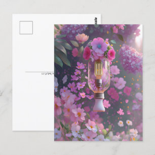 Postal Bombilla floral, poscruce