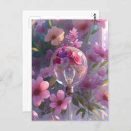 Postal Bombilla floral, poscruce