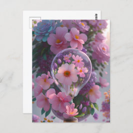 Postal Bombilla floral, poscruce