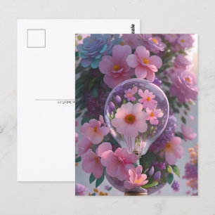 Postal Bombilla floral, poscruce