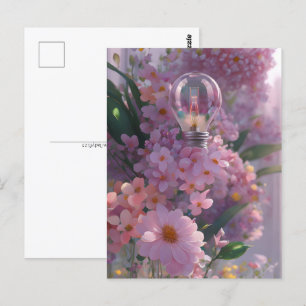 Postal Bombilla floral, poscruce