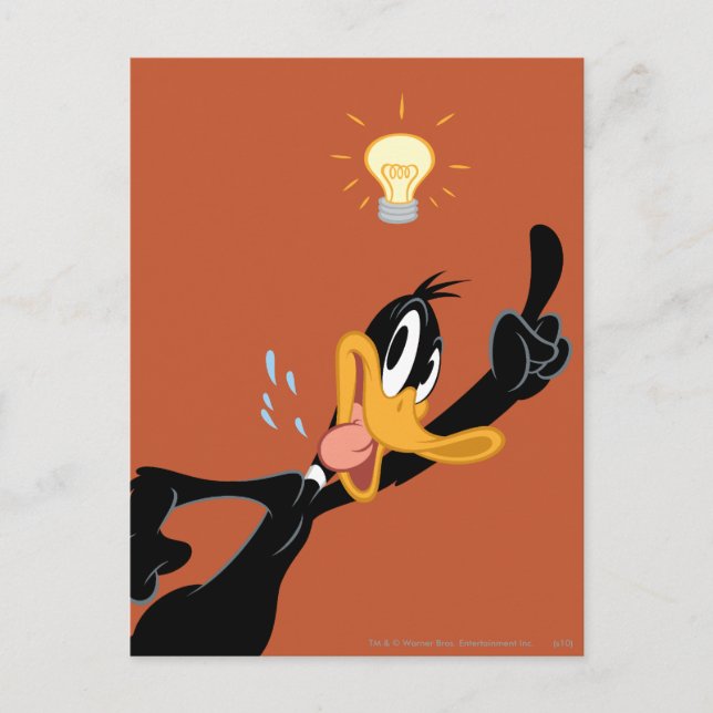 Postal Bombilla sobre la cabeza de DAFFY DUCK™ (Anverso)