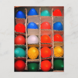 Postal Bombillas de Navidad Coloridas Antiguas en una Caj