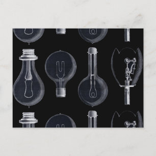 Postal Bombillas en la exposición de electricidad de 1882