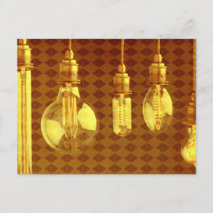 Postal Bombillas Steampunk Edison