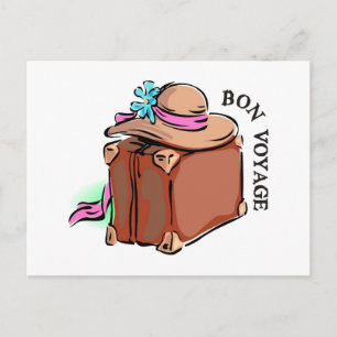 Postal ¡Bon Voyage, disfruta de un buen viaje! Equipaje y
