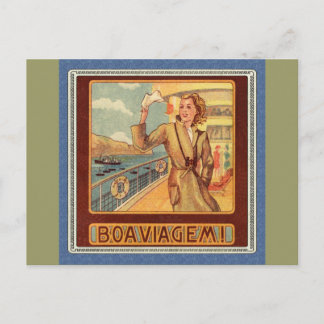 Postal Bon Voyage Ocean Liner