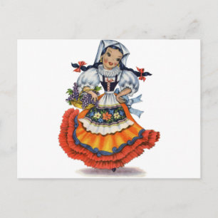 Postal Boneca espanhola antiga