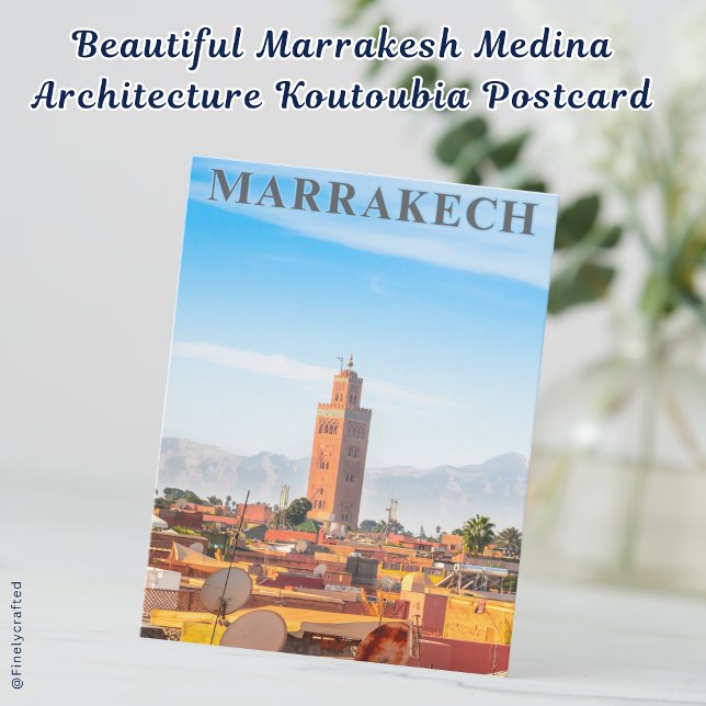 Postal Bonita arquitectura Medina de Marrakech Koutoubia (Subido por el creador)