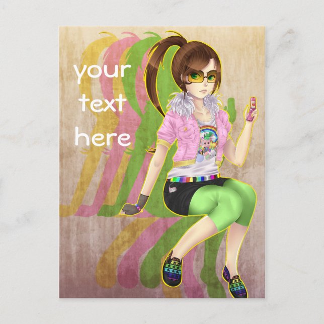 Postal bonita de la víctima de la moda del chica (Anverso)