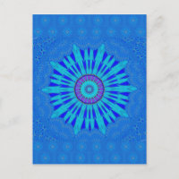 Bonita impresión de arte de Mandala azul real