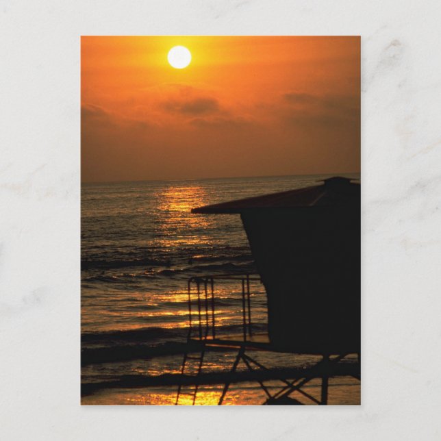 Postal Bonita puesta de sol: Carlsbad, California (Anverso)