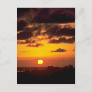 Postal Bonita puesta de sol: Esquina del centro de la ciu