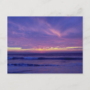 Postal Bonita puesta de sol: Playa de Misión, San Diego, 