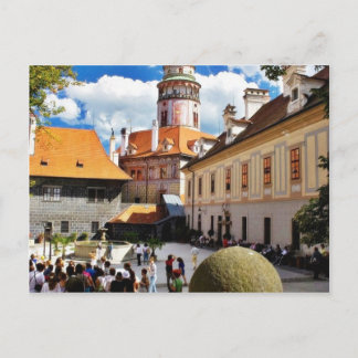 Postal Bonita Torre Pintada En La Ciudad De Cesky Krumlov
