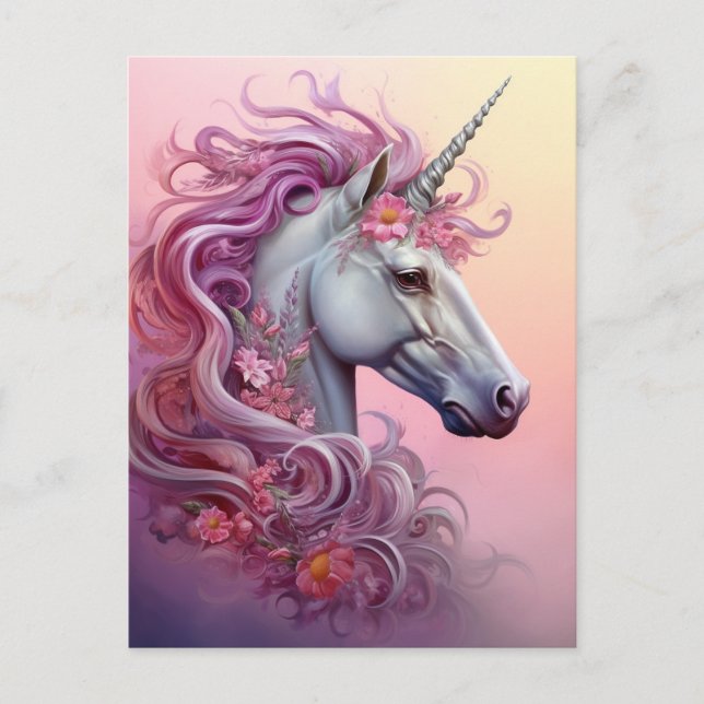 Postal Bonita unicornio (Anverso)