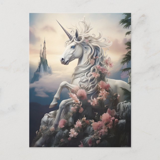 Postal Bonita unicornio (Anverso)
