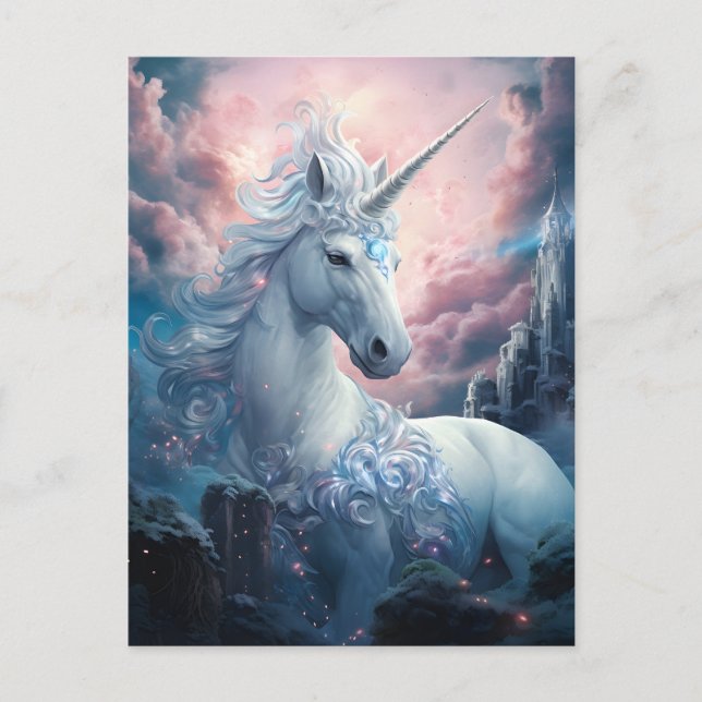 Postal Bonita unicornio (Anverso)
