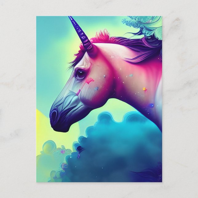 Postal Bonita unicornio (Anverso)