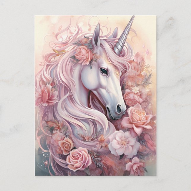 Postal Bonita unicornio (Anverso)