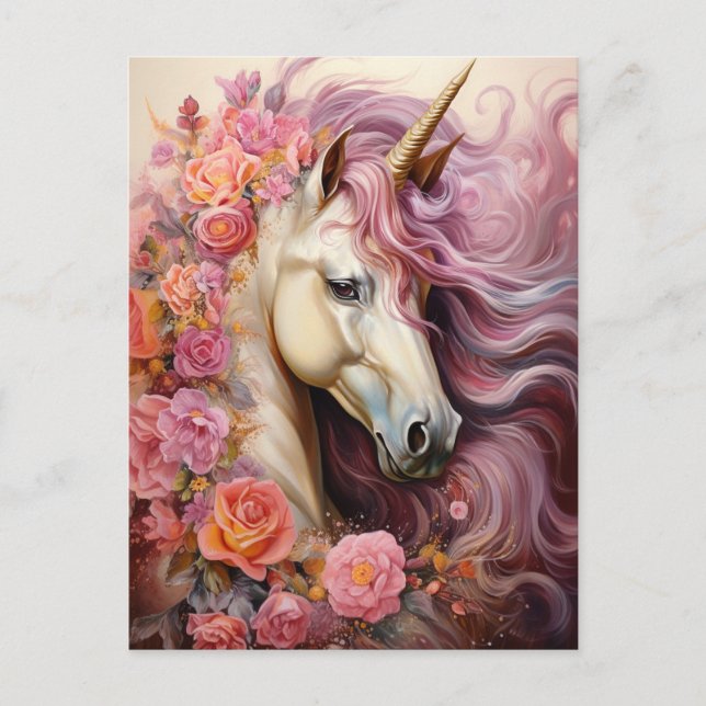 Postal Bonita unicornio (Anverso)